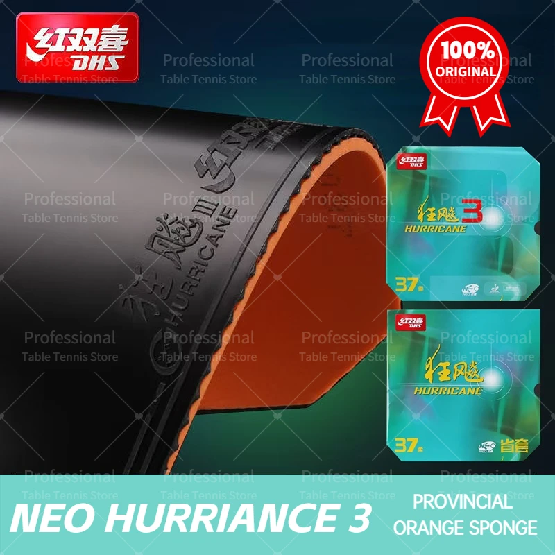 Original DHS NEO Hurricane 3 Provincial Table Tennis Rubber Orange Sponge NEO H3 Prov OS Ping Pong Rubber Sticky Top Sheet