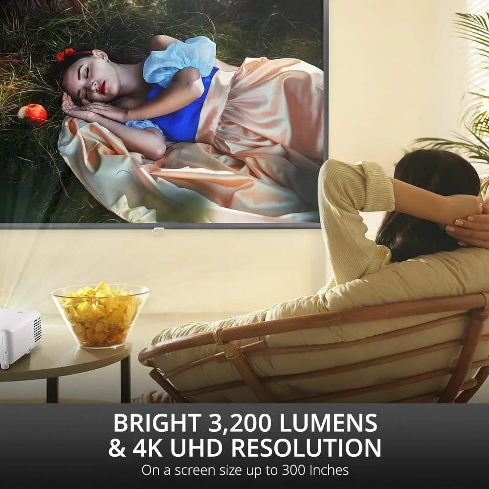 جهاز عرض PX701-4K UHD 4K مع 3200 لومن، 240 هرتز، 4.2 مللي ثانية، HDR، حجر مفاتيح تلقائي، HDMI مزدوج للمسرح المنزلي