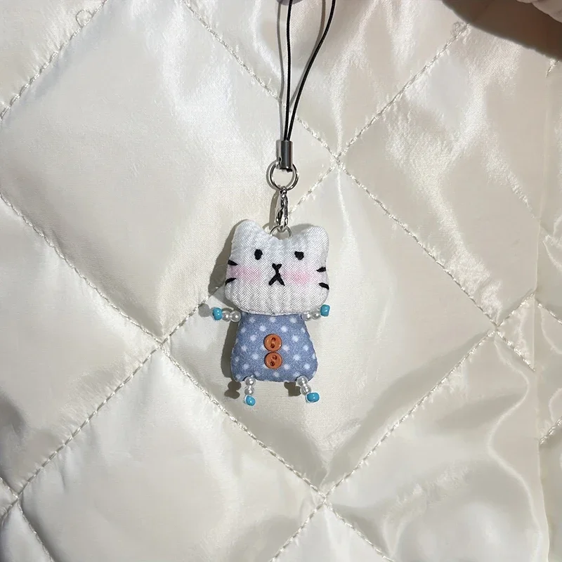 Niedlicher Frosch-Schwein-Katzen-Anhänger-Schlüsselanhänger für Frauen, schlichtes Design, Telefonkordel, Kette, hübscher Tier-Taschen-Auto-Schlüsselanhänger für junge Mädchen – Detail 8