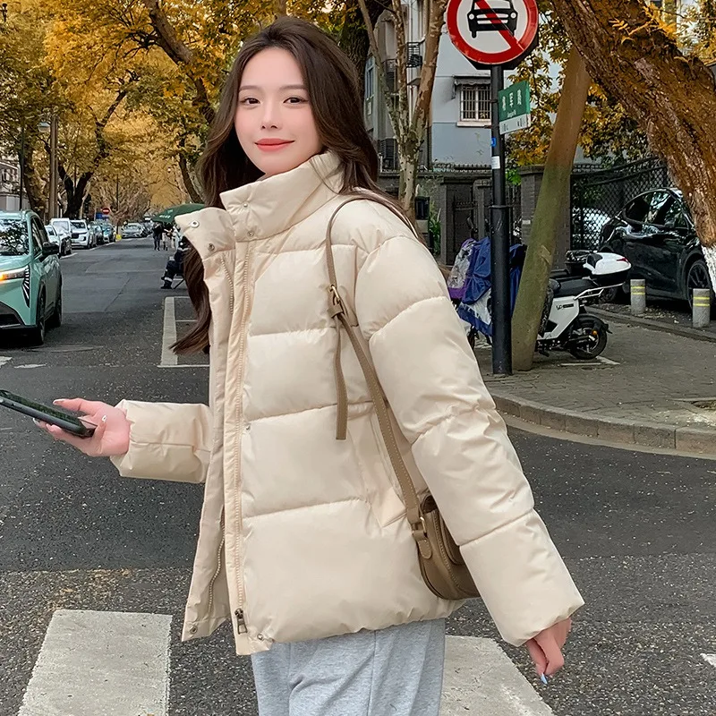 2024 New Women Down Cotton Coat Winter Jacket Female Short Parkas Loose Thick Warm Outwear Slim Fit Fashion Versatile Overcoat