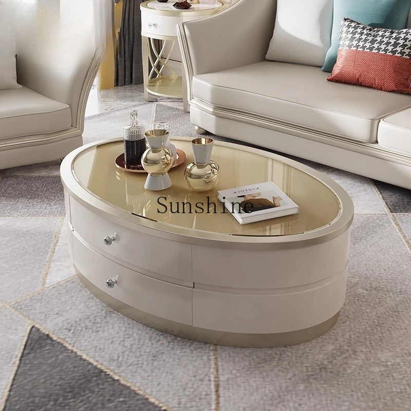 

Европейский комбинированный набор журнальных столиков большой емкости из массива дерева, простая мебель для небольшой квартиры