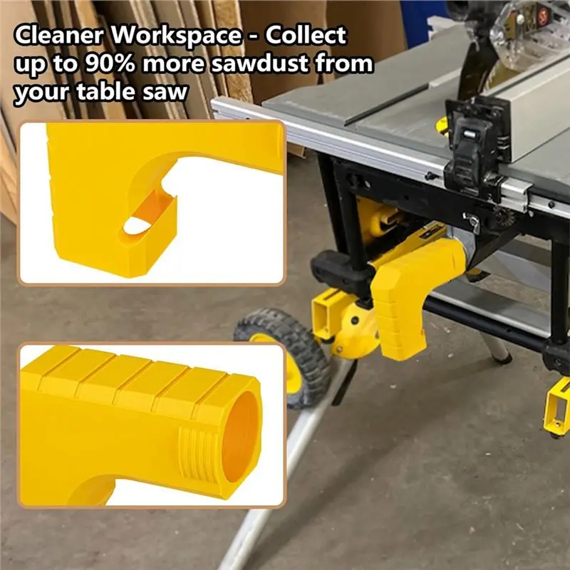 YWDZ-Dust Port Adapter For DWE7485 Table Saw- Snap-On Design, For Efficient Sawdust Dust Collection