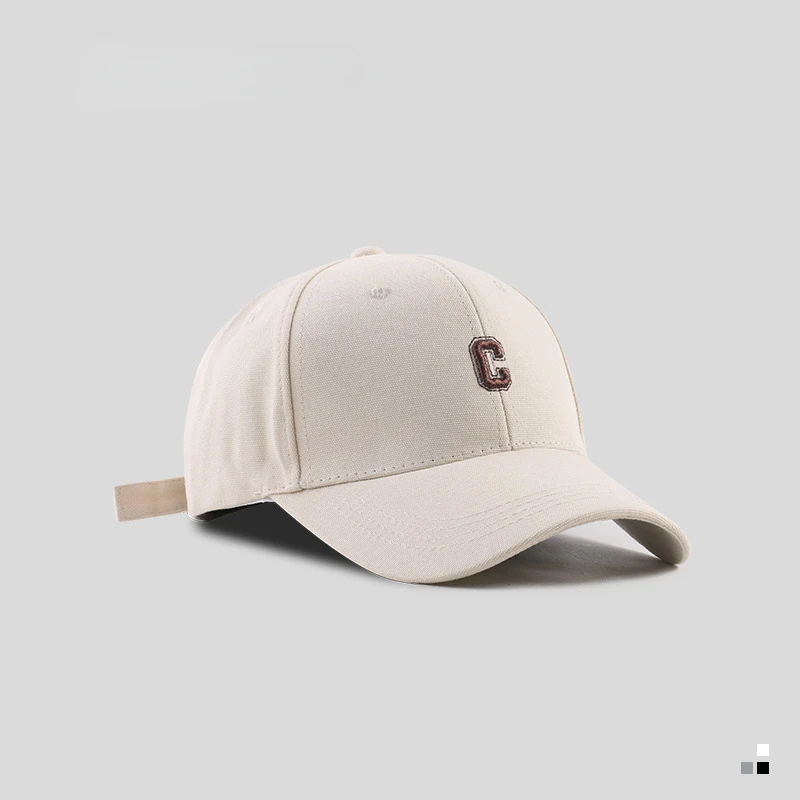 Hard-top C Letter Baseball Cap Men Women\'s Korean version of the tide peaked cap wide-brimmed big head the curved brimmed hat