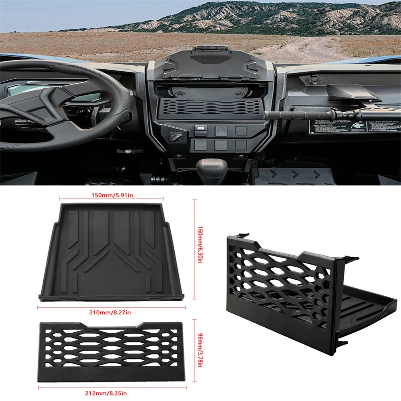 

Black For Kawasaki Teryx KRX 1000 2020-2025 Dash Net With Anti-Slip Tray Under-Dash Accessories Part Number 99994-1340