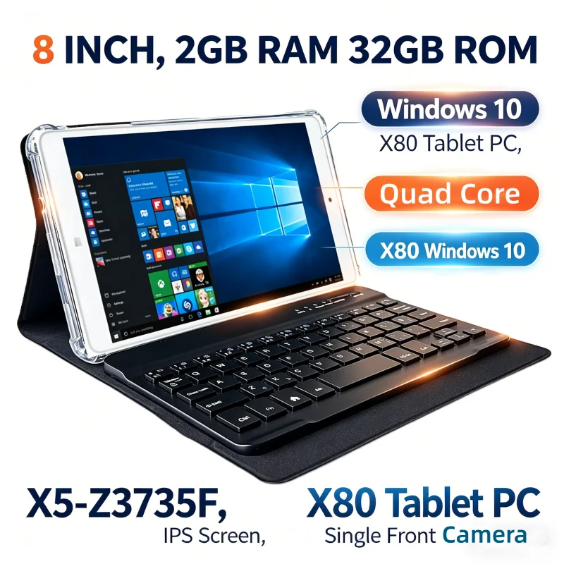 8 INCH Q1  Windows 10 Tablet PC 2GB RAM 32GB ROM X80 X5-Z3735F IPS Screen WIFI Quad Core Single Front Camera