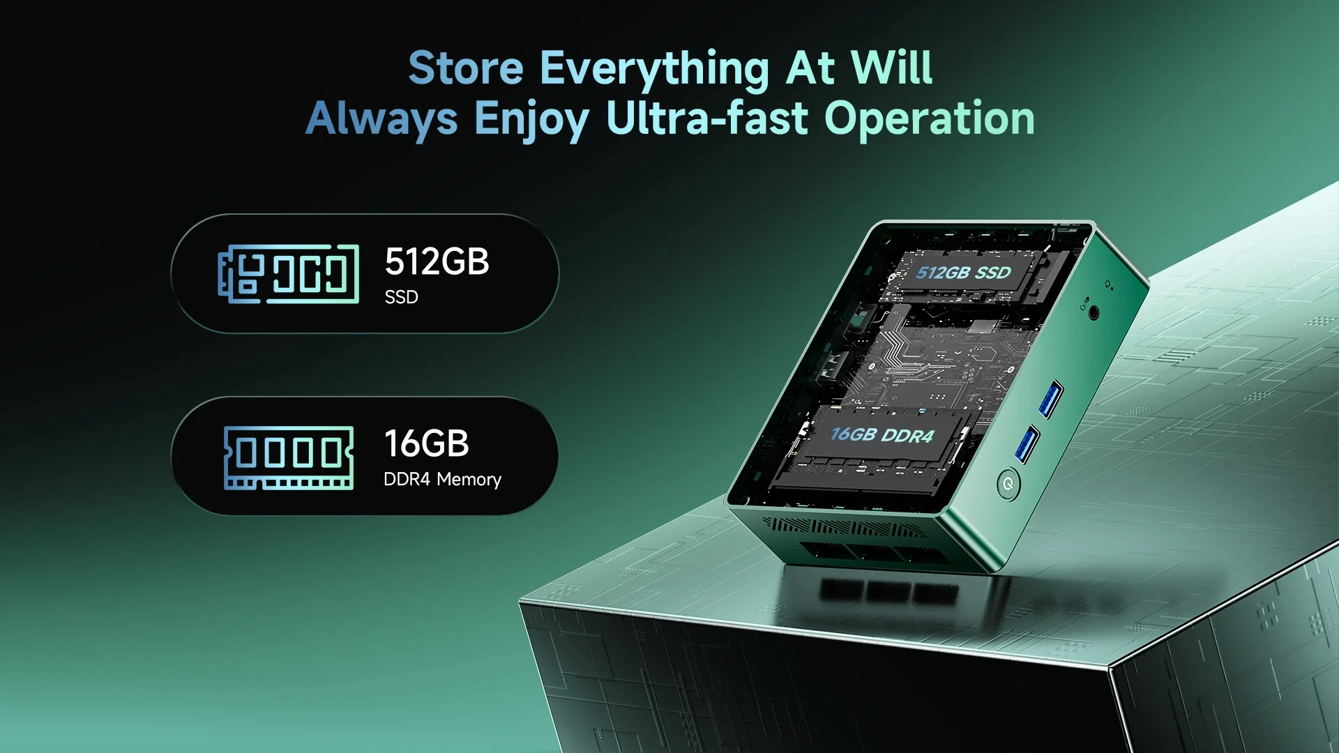 BMAX B6 Turbo Mini-PC 16 GB RAM 512 GB ROM Intel I5 8257U Windows 11 WIFI 6 Intel LRIs Plus Grafik 645 DP USB HDMI – Detail 6
