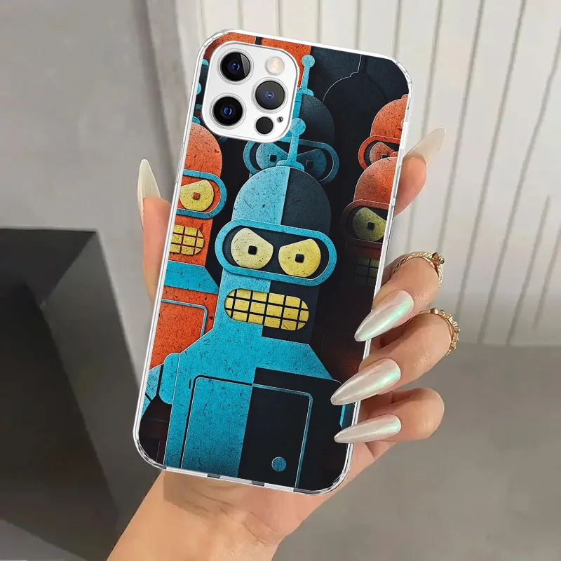 Cartoon F-Futuramas Phone Case for Iphone 16 15 14 13 12 Mini 11 Pro Max X XS XR 7 Plus 8 SE 2020 Soft Funda Print Shell