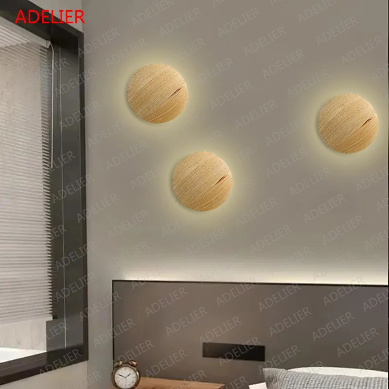 Round LED Ceiling Lamp Home bedroom Stairs Aisle Corridor  Background Wood Wall Light Foyer Study Kitchen Decor Lamp