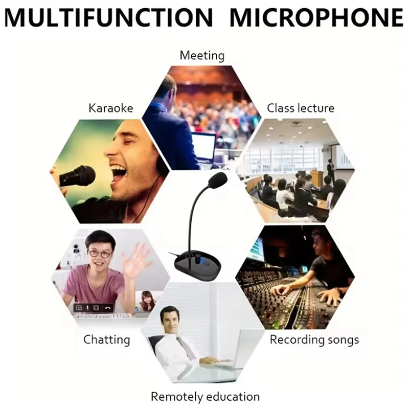 M07K-USB Computer Microphone Desktop Microphone Recording Live Desktop Wired Capacitor