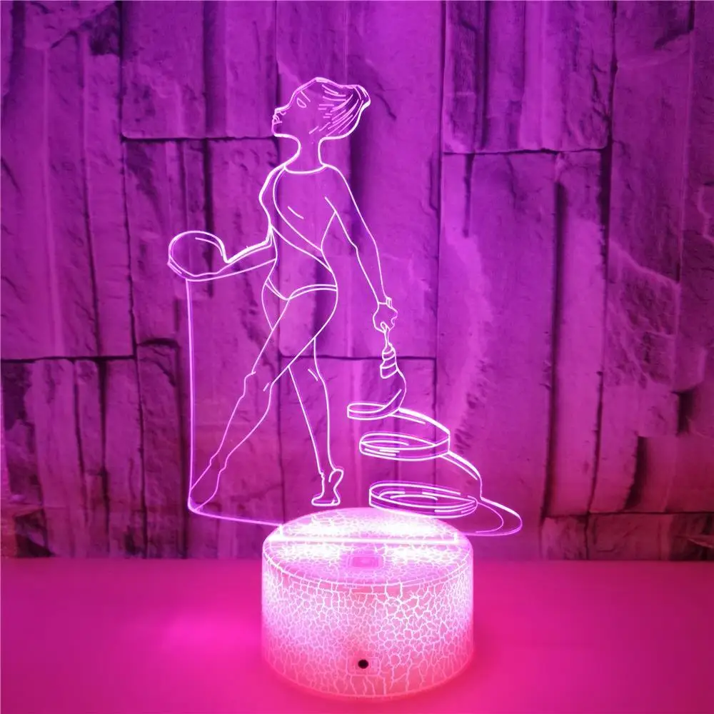 Nighdn Gymnastic Figure Led Night Light for Children USB Lamp Bedside Table Room Decor Christtmas Birthday Gift for Girlfriend