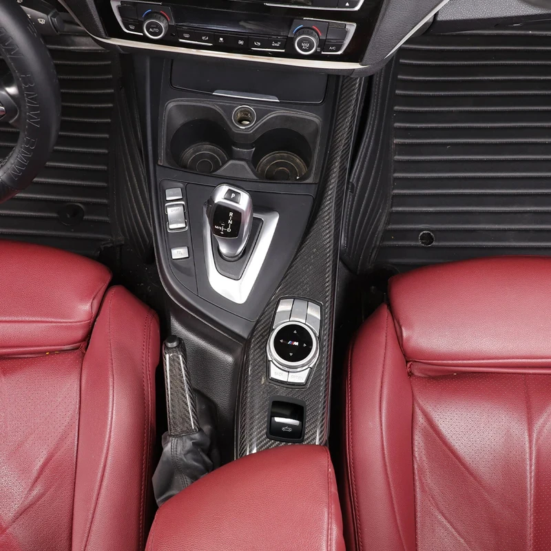 For BMW 2 Series F22 F23 2014-2019 Real carbon fiber Car Center Console Multimedia Button Panel Sticker Panel Car Accessories
