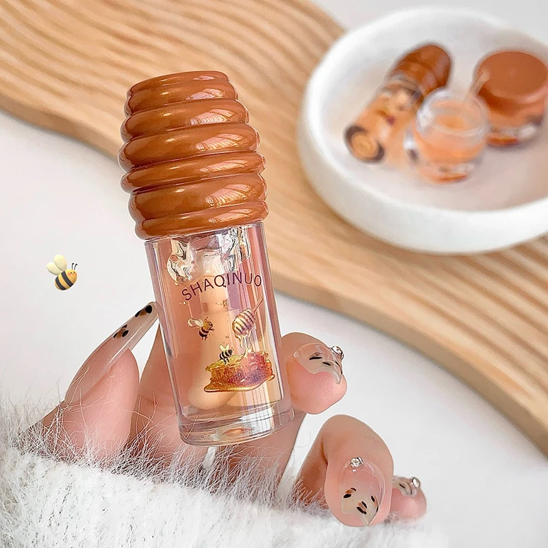 허니 자 립 오일 허니 립 케어 세트, 보습 립 오일 & 각질 제거 밤, 건조한 입술을 위한 영양 트리트먼트, 립 라인 키트