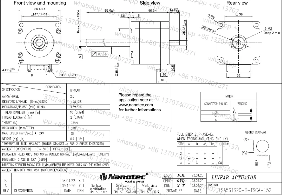 Motor LSA561S20-B-TSCA-152 Linear Actuator MSK500AS-0004 Grating Ruler