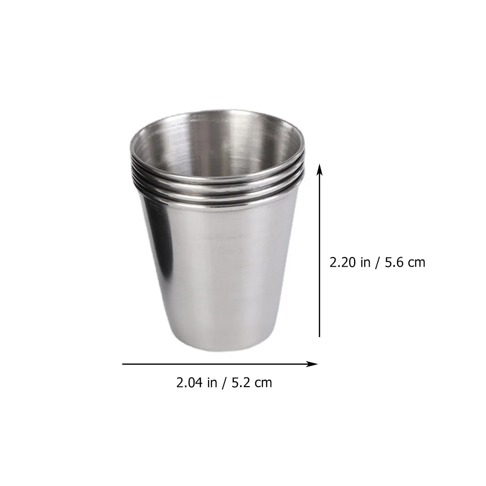 

Stainless Steel Shot Cups Glass Espresso Coffee Mug Sauce Cover Outdoor Metal Whiskey Rustproof Anti