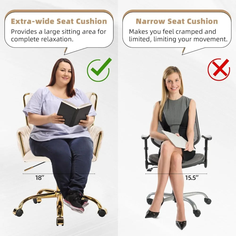 كرسي مكتب مخملي، كرسي مريح ذهبي للمكتب المنزلي مع ظهر منسوج يدويًا، كرسي دوار قابل لضبط الارتفاع مع منجد مريح لـ M