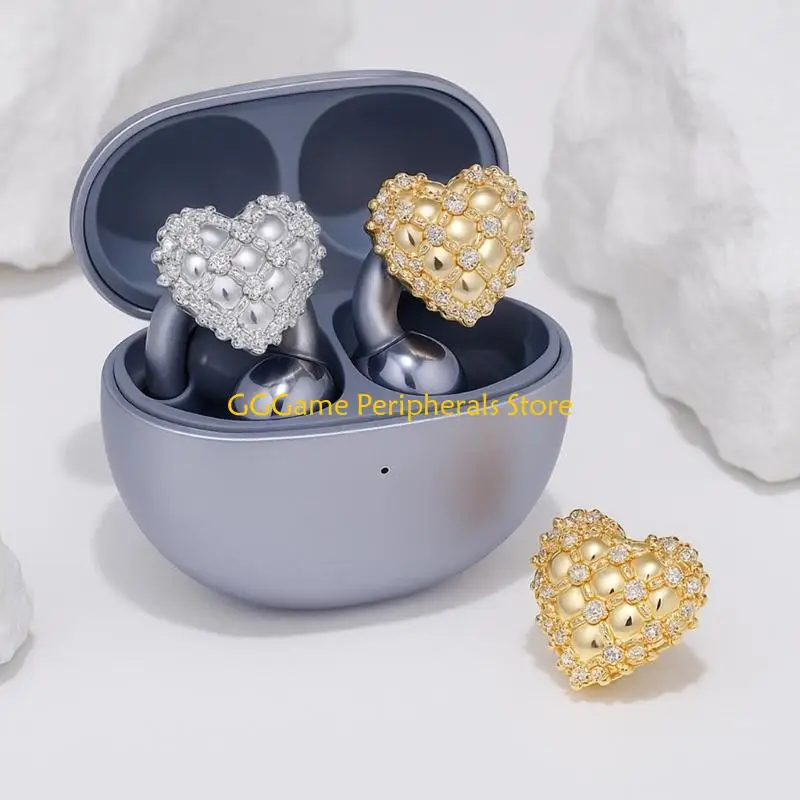 U55B Clip per cuffie in metallo da 2 pezzi con accento cristallo Installazione rapida per lo sport