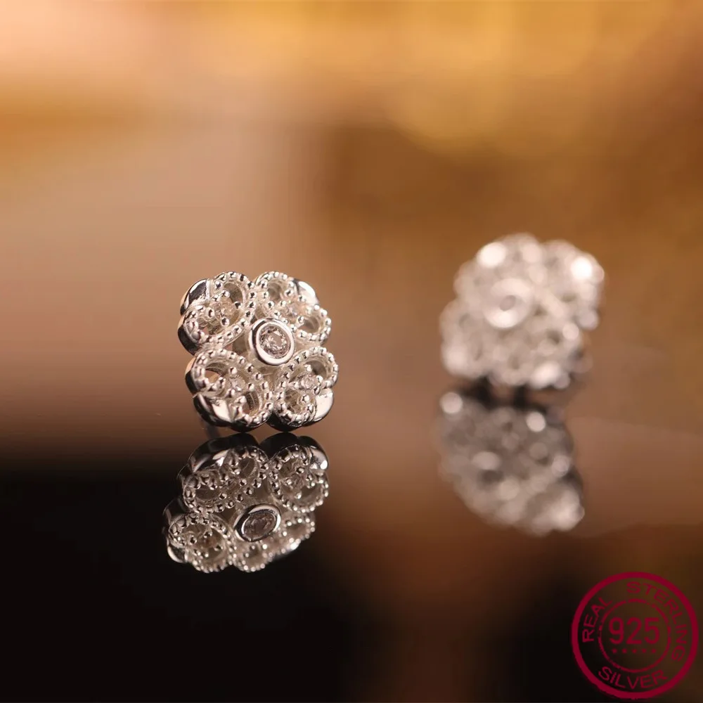 

New S925 sterling silver fashionable light luxury lace micro inlaid exquisite simple retro vintage earrings wedding jewelry