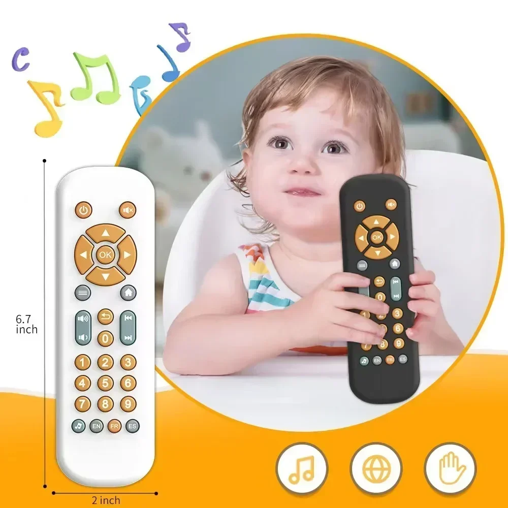 Simulação infantil tv brinquedos de controle remoto com música e luz musical brinquedo do bebê sensorial remoto criança brinquedos do bebê para 1 2 3 anos de idade