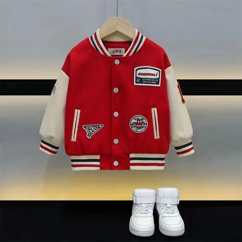 Kids Boys And Girls Spring And Autumn Baseball Jersey 2024 New Children\'s Clothing Coat Children\'s Korean Version Jacket Trend