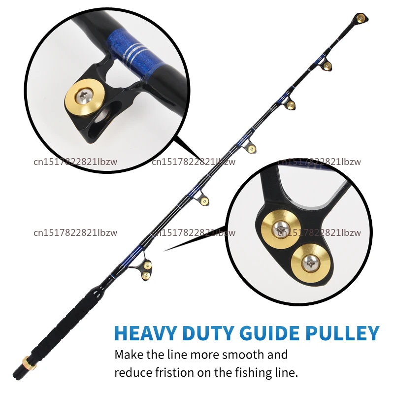 Cheap 80-130lb 6ft Fiber Glass Boat Deep Sea Trolling Fishing Rod Bent Butt Saltwater Tuna Fishing Big Game Rod