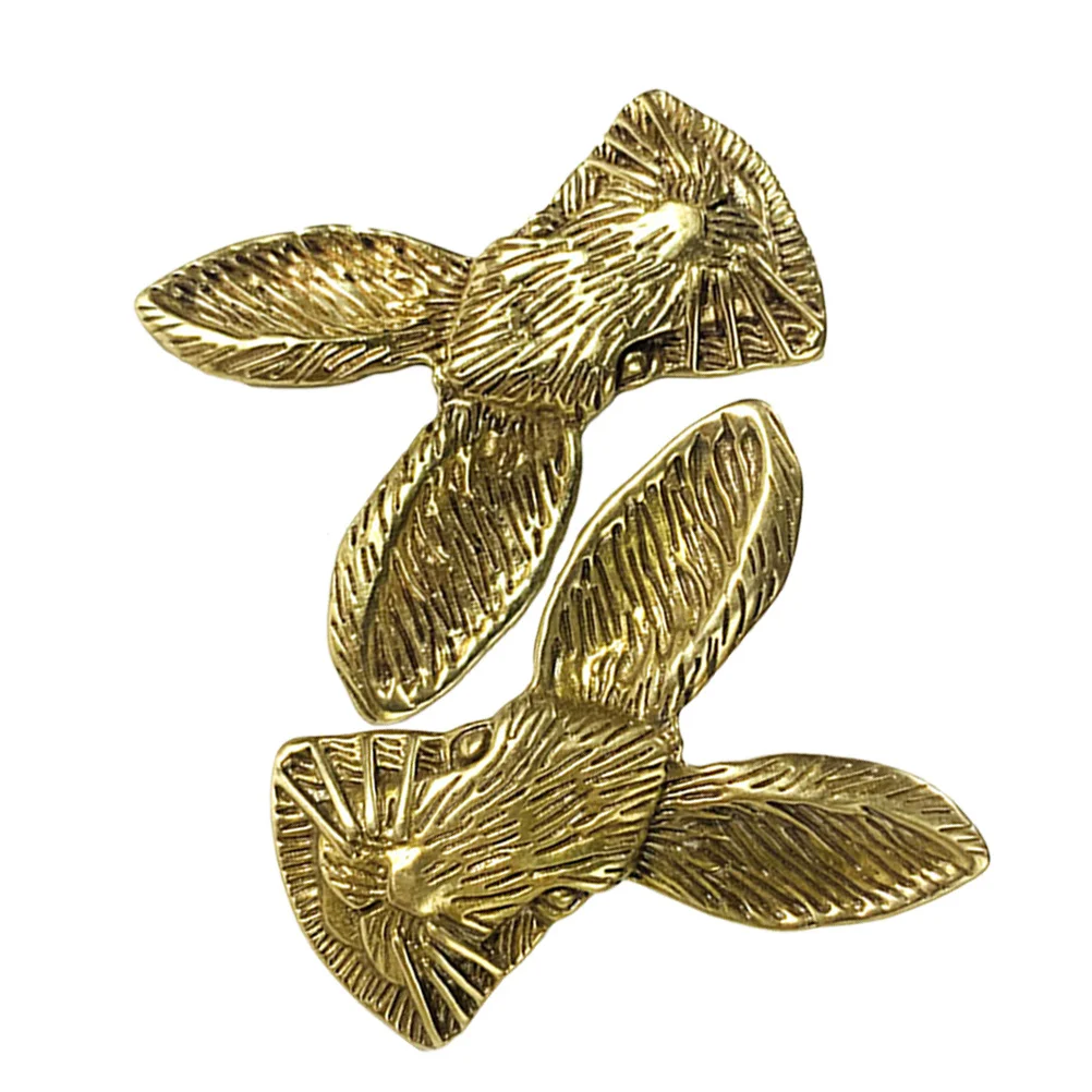 2 قطعة درج رأس أرنب ذهبي يسحب مقابض خزانة نحاسية للمطبخ مضمد أثاث الحمام مقابض ترقية الزخرفية #3