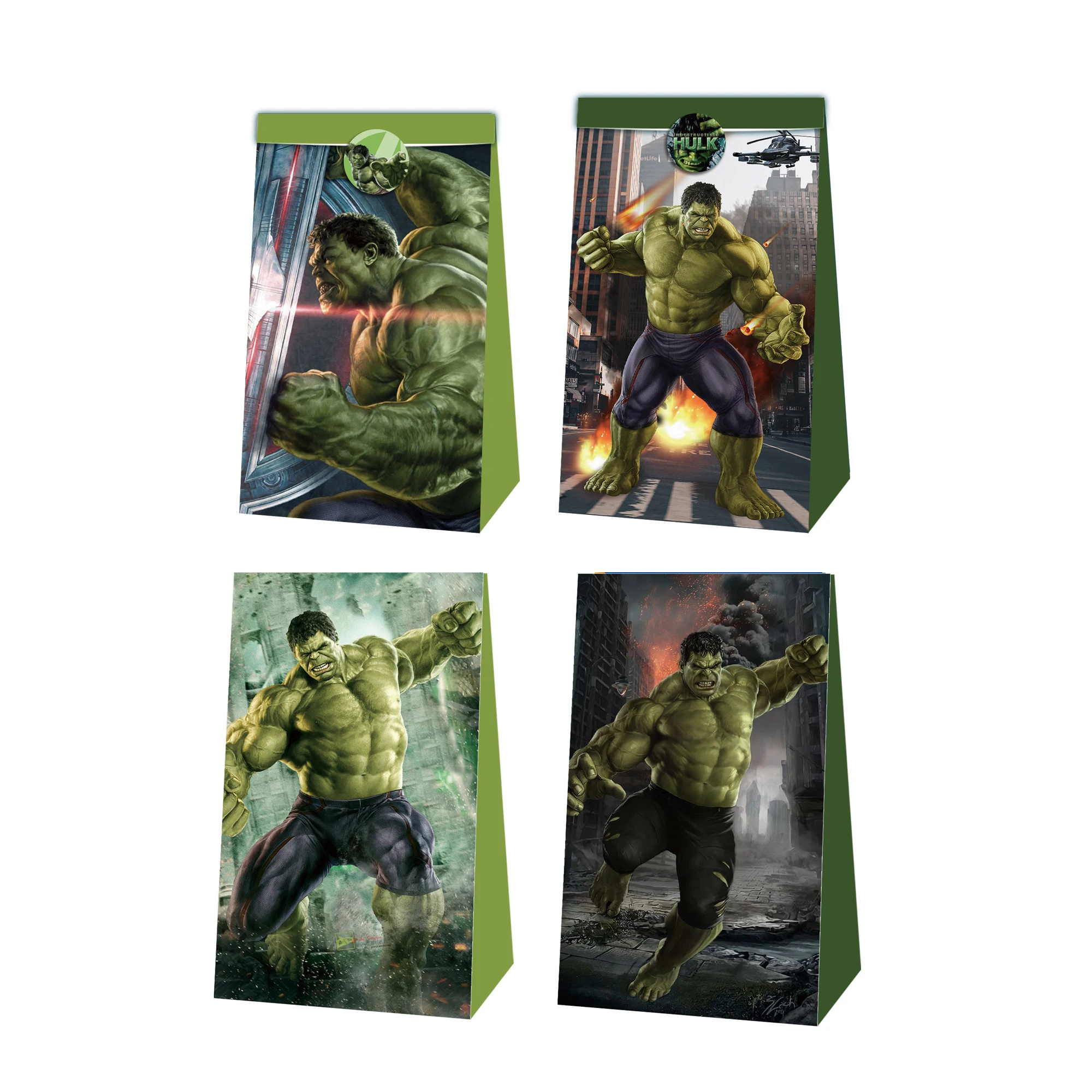 

12pcs Super Hero Green Hulk Kid Birthday Party Paper Gift Bags Supplies Baby Shower Avengers Gift Box Birthday Party Decoration