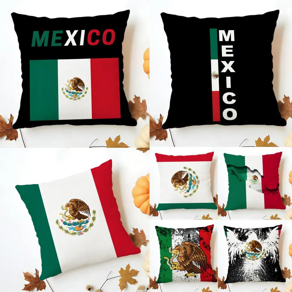 Stylish Cultural Vibrant Mexico National Cushion Cover Washable Linen comfort Soft  for Sofa Bed Cozy Home Room Decor