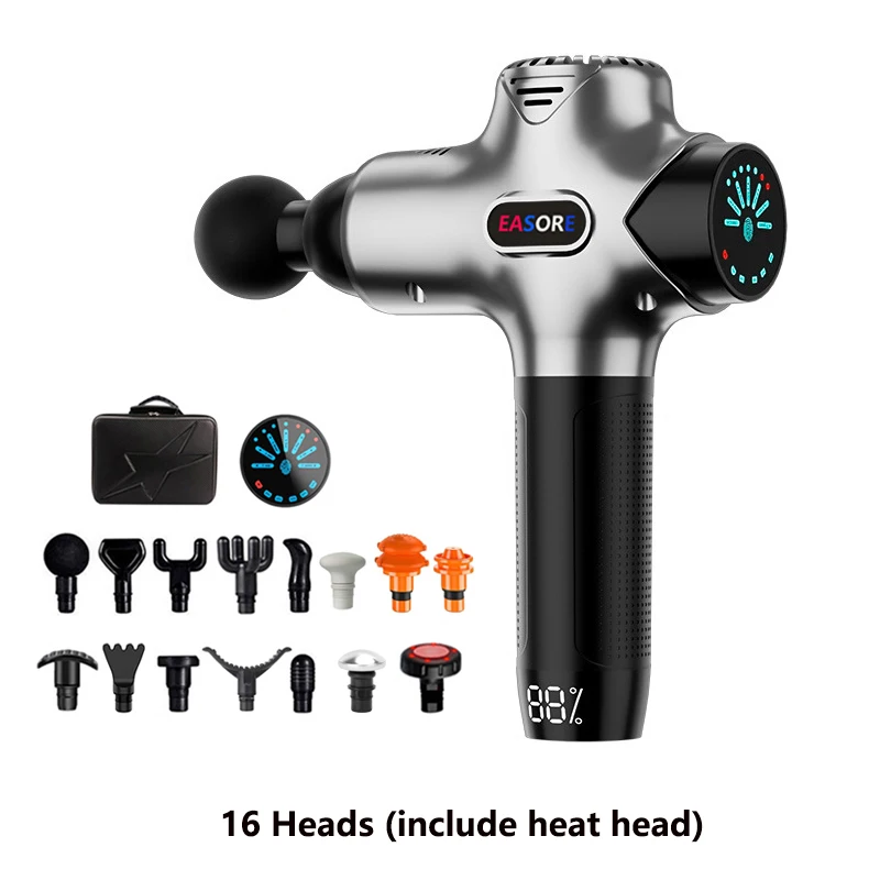 2024 New Upgrade Heat Massage Gun, Easore X7 Pro Deep Muscle Massager With 15 Heads Brushless Motor For Home Gym