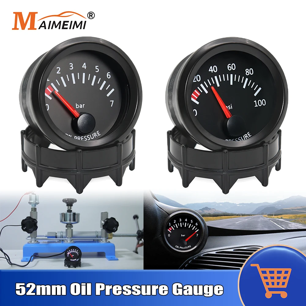 

2 "52 мм 12 В автомобильный манометр масла 1/8NPT датчик 0-7 бар/0-100 фунтов на квадратный дюйм измеритель масла для лодки для яхт, грузовика, кронштейн манометра автомобиля