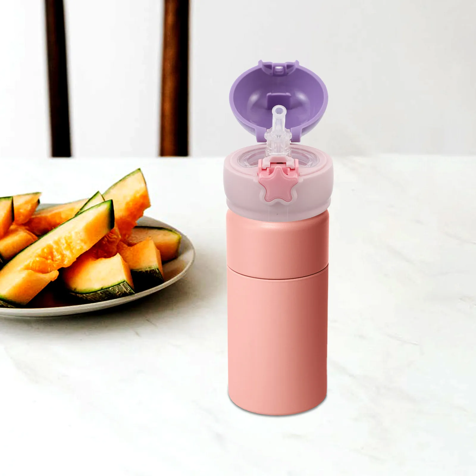 2Pcs Insulated Kids Straw Cap for Water Bottle Leak Proof Screw on Lid 12 Hour Temp Retention for Students Outdoor