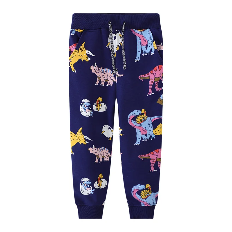 Jumping Meters 2-7T Dinosaurs Boys Girls Sweatpants Autumn Spring Baby Trousers Drawstring Children's Full Pants Clothing