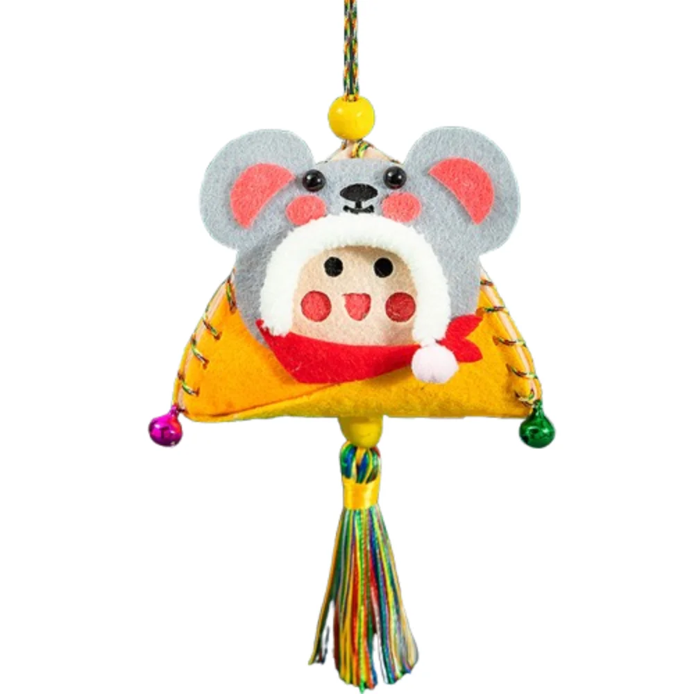 

Chinese Style Zodiac Lucky Sachet Cute Antique Dragon Boat Festival Sachet with Tassel Blessing Bag Kindergarten