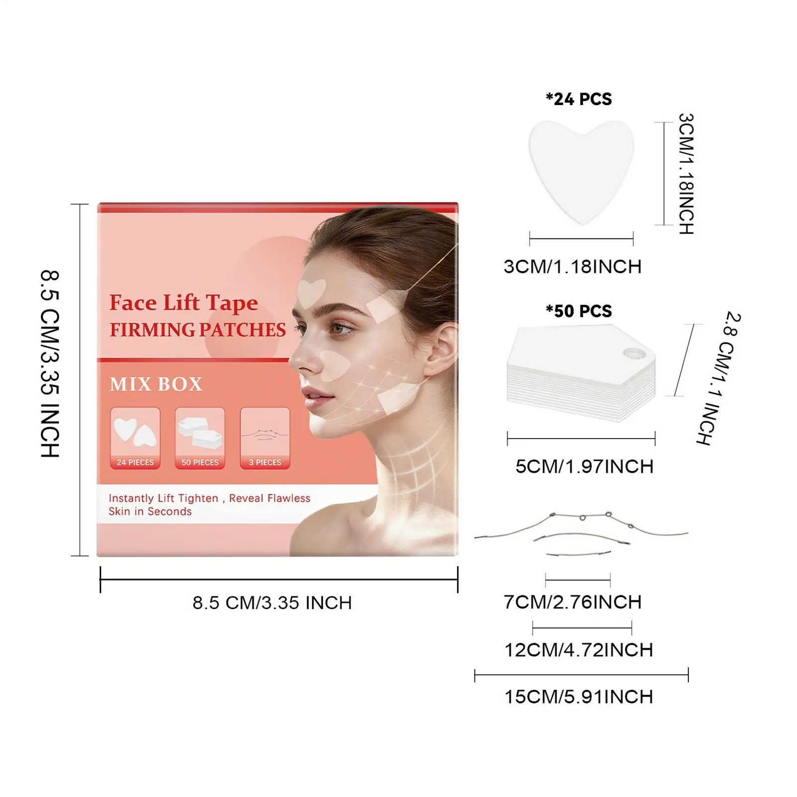 피부 리프팅 테이프 리프팅 페이스 스티커 투명 얇은 페이스 패치 리프팅 도구 즉각적인 탄력 페이셜 케어 탄력 패치
