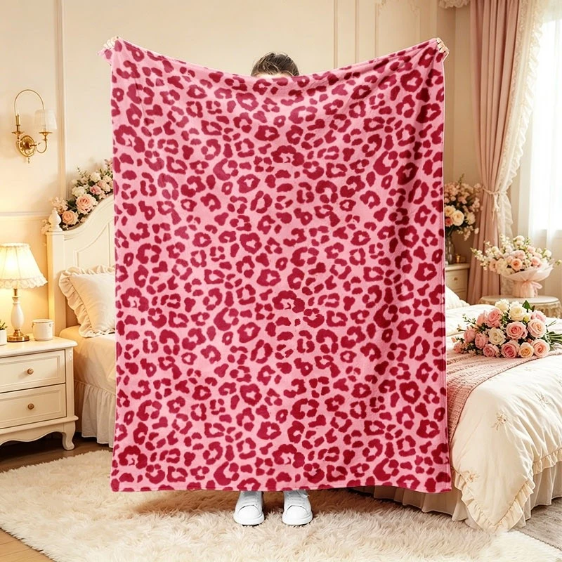 Pink Magenta Leopard Print Throw Blanket,Soft Bed,Couch Layer,Birthday Anniversary Home Casual Tribute
