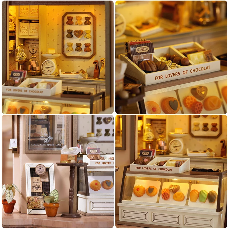 Mini casas de muñecas de madera DIY, conjunto de rompecabezas 3D, modelo de construcción, juguetes para el hogar, dormitorio con muebles, juguetes, regalos de cumpleaños, casa de muñecas