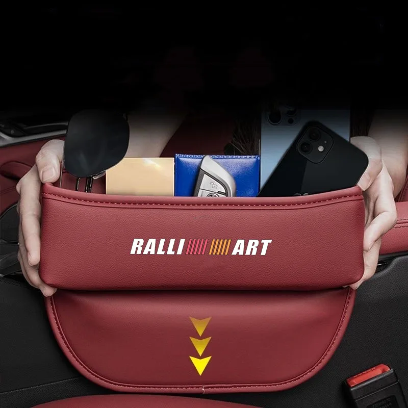 Car Front Seat Slit Catcher Side Seat Gap Filler Organizer Special Seat Storage Box for RALLIART Lancer Outlander Pajero