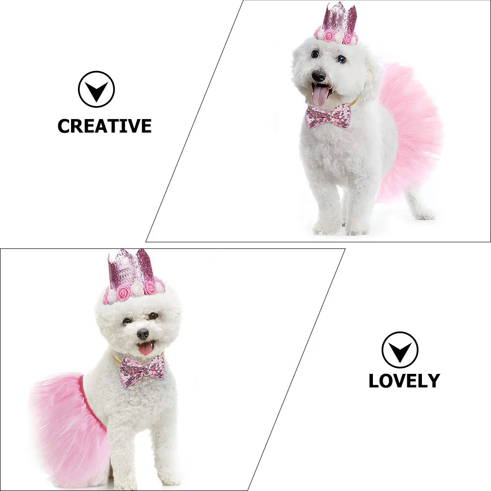

1Set Pet Birthday Hat Skirt Set Creative Design Durable Material Dog Birthday Party Supplies Photo Event Decor