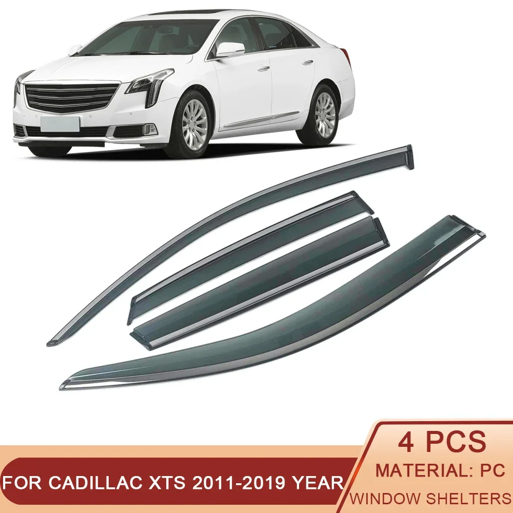 

For CADILLAC XTS 2011-2019 Car Window Sun Rain Shade Visors Shield Shelter Protector Cover Frame Sticker Exterior Accessories