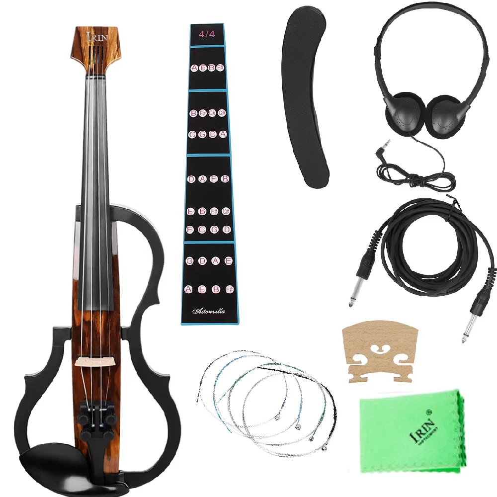 IRIN Wood Grain  4/4 Electro Acoustic Violin Intelligent Silent  Electroacoustic Violin Earphones Connecting Fiddle Accessories