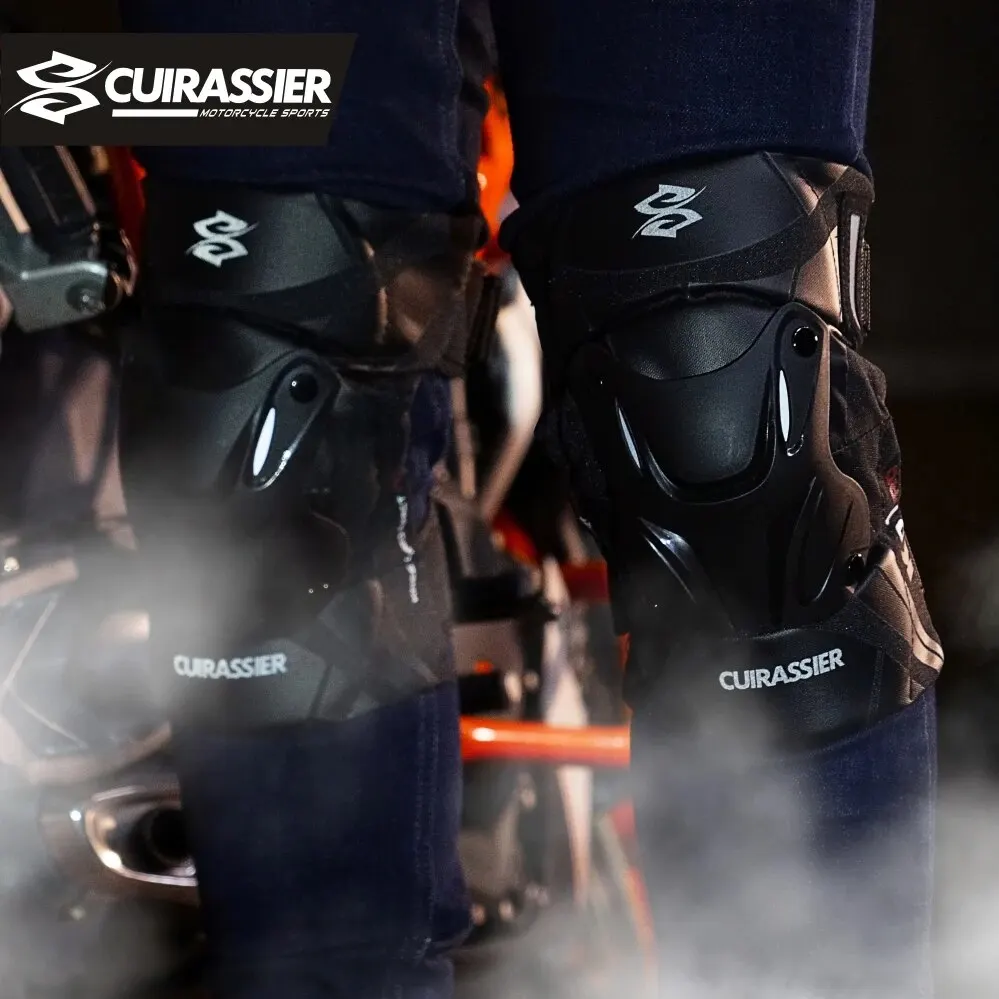 CUIRASSIER ป้องกันมอเตอร์ไซด์ Kneepads รถจักรยานยนต์เข่า Pads MX Protector ปรับ Racing Guards ป้องกัน Night สะท้อนแสง