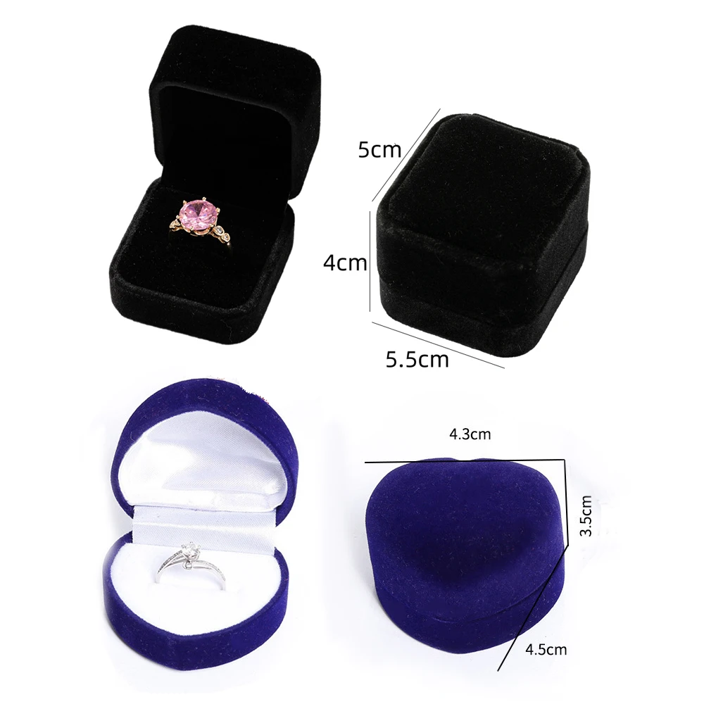 Velvet Octagonal Jewelry Packaging Organizer Ring Box Gift Earrings Holder Case For Engagement Valentine Day Wedding Supplies