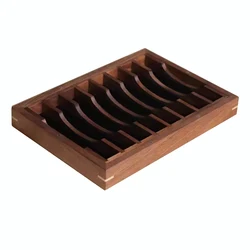 Black Walnut Leather Pricking Irons 8 Grids Storage Tray DIY Handmade Leathercraft Chisel Display Box Solid Wood Organizer