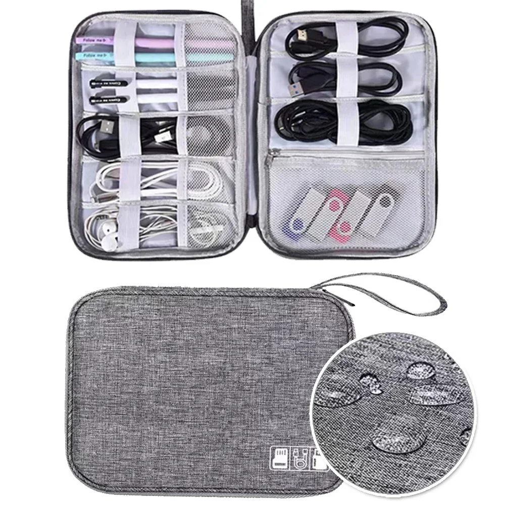 

Cable Organizer Storage Bag System Kit Case Travel USB Data Cable Earphone Wire Pen Power Bank SD Card Digital Gadget Device Bag