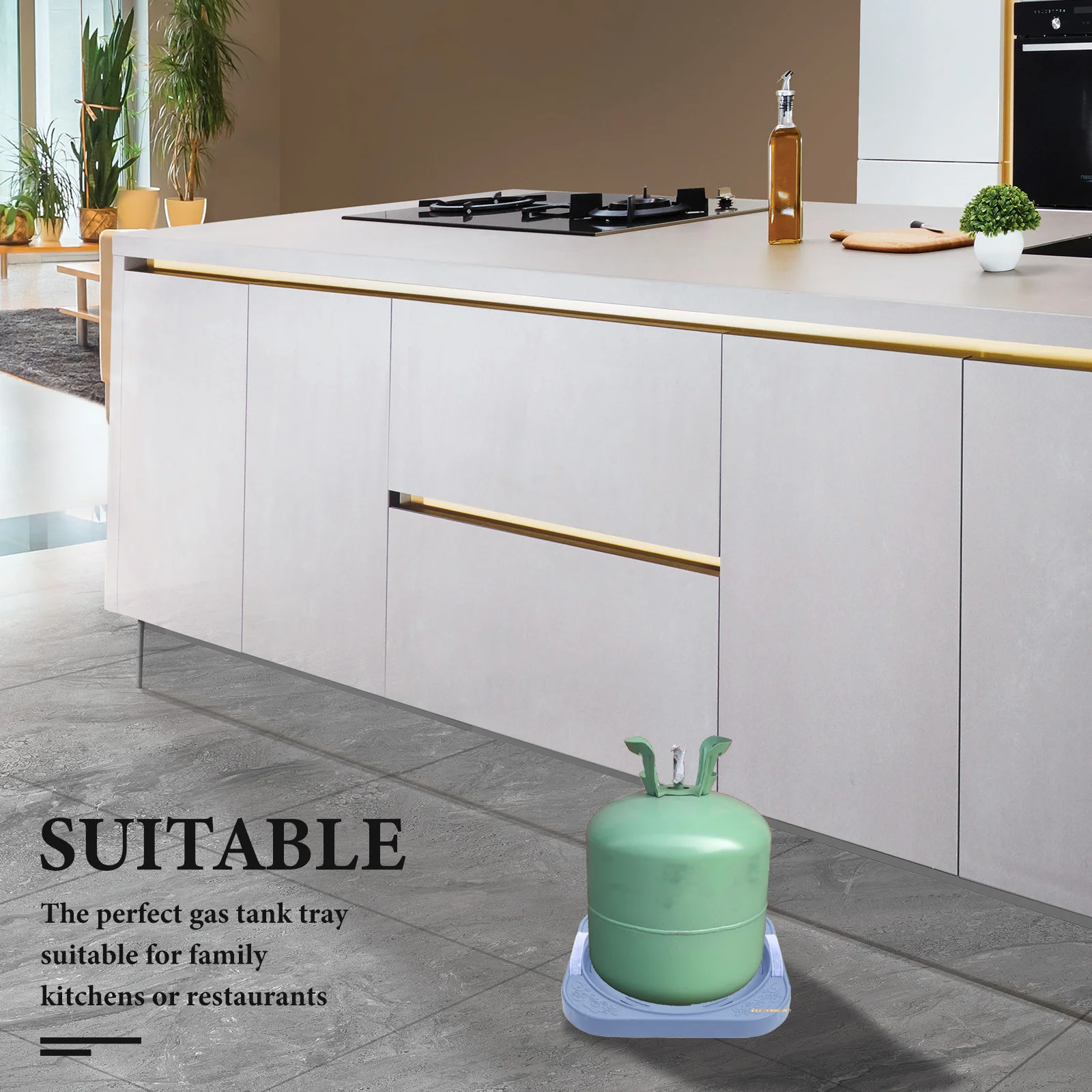 

Gas Cylinder Holder Movable Stand Wheels Thickened Bottom Stable Propane Tank Tray Kitchen Restaurant Storage Solution