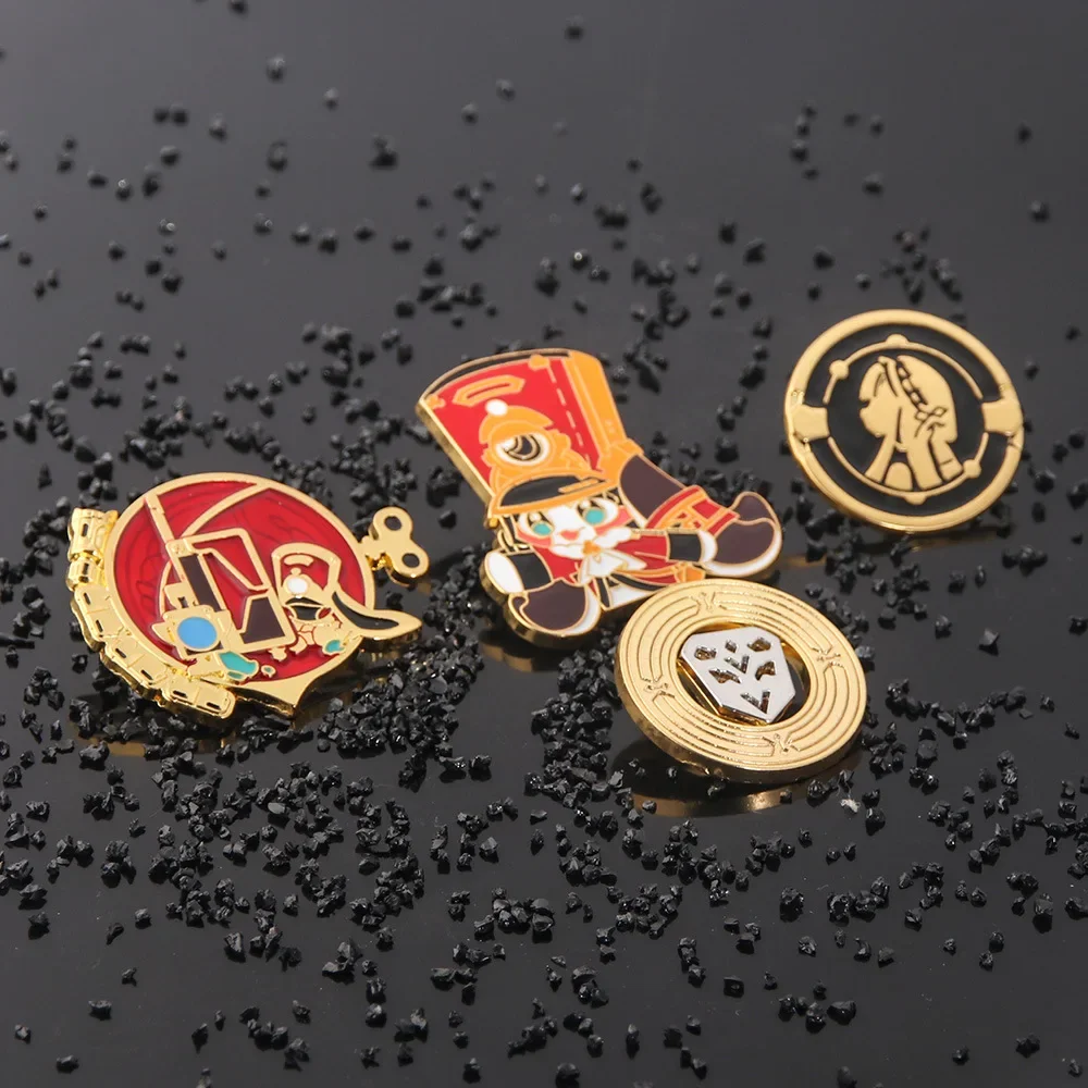 Honkai:Star Rail Trainset Badge Express Supply Pass Shield Hertareum Pom Metal Badge Button Brooch Pins Souvenir Cosplay Gifts