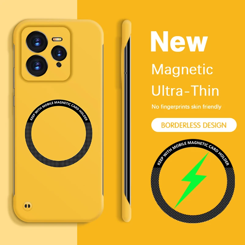 

Original Frameless Plain Phone Case for Realme GT 7 GT7 Pro 7Pro GT7Pro 5G Magesafe Magnetic Wireless Lens Protection Back Cover