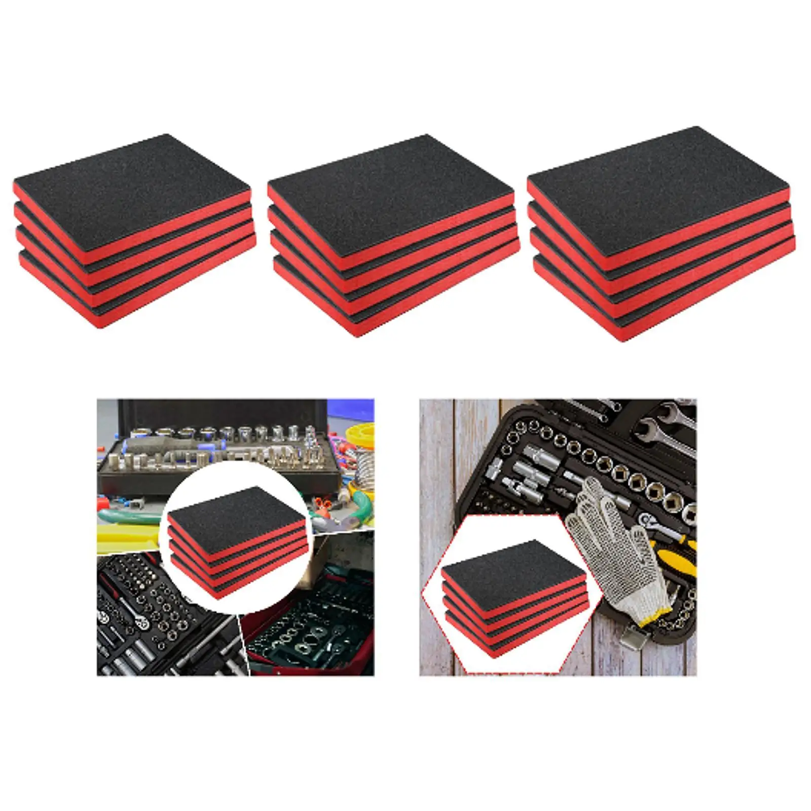 4 Pieces Tool Box Foam Inserts Package Easy to Cut Lightweight Storage Box Inserts for Game Box Tool Box Board Transport Padding