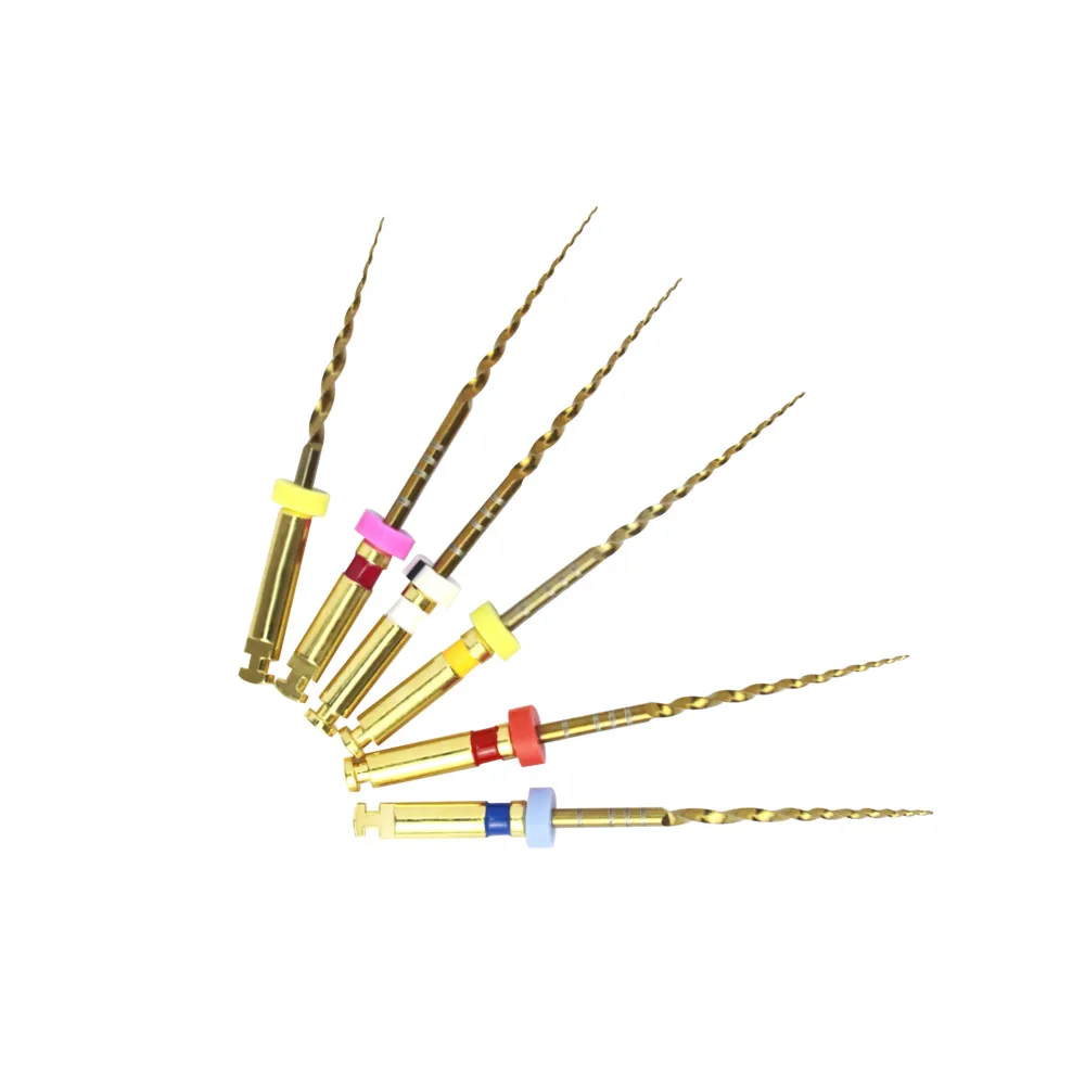 5packs F TAPER Gold Rotary Files F1 F2 F3 SX S1 S2 SX-F3 21/25/31mm 6 files/pack Endo Rotary Engine Use Root Canal NITI File