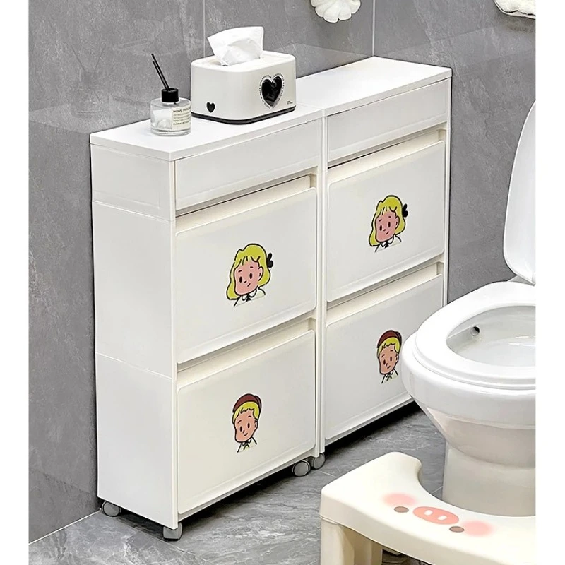 Toilet crevice storage cabinet toilet side large capacity bathroom locker tissue aunt towel storage rack