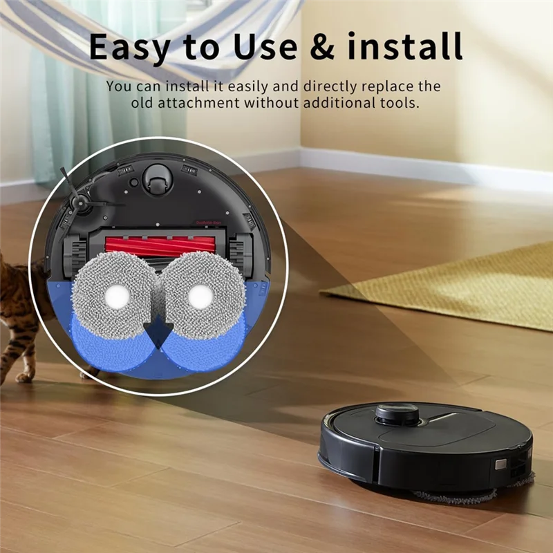 

12PCS Microfiber Mop Cloths For Roborock Qrevo/Qrevo Maxv/Qrevo S/Qrevo Pro Robot Vacuum Cleaner Accessories-AC17
